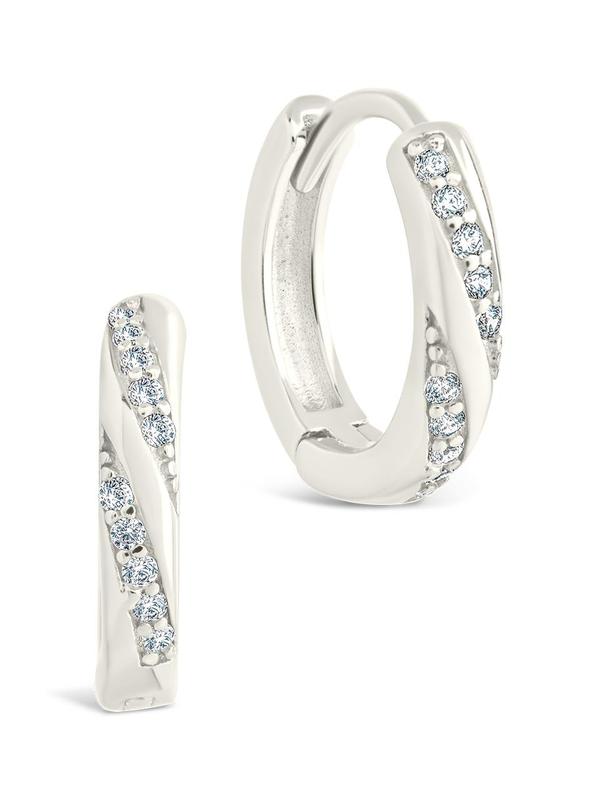Sterling Silver Adelise Micro Hoops