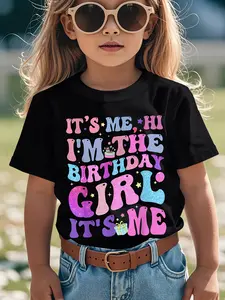 Individualistic round-neck short-sleeved shirts for Boy and girl 🔥   Its Me Hi I'm The Birthday It'S Me TAYLOR Birthday Girl Novelty Aesthetic Graphic Kid T-Shirt Cute Kid T Shirts Street Style Tops Tees for Kid