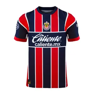Chivas Guadalajara Navy Red Soccer Jersey – Liga MX Football Shirt Retro Futbol Fan Jersey for Men TikTok Viral Mexican Club Soccer Kit Short Sleeve Athletic Streetwear Classic Football Tee Gift for Chivas Supporters Unisex Sportswear Top
