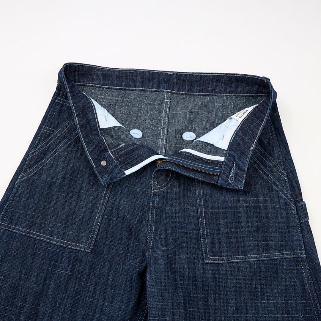 Inflation-themed men’s workwear baggy carpenter jeans | dark wash wide-leg streetwear denim