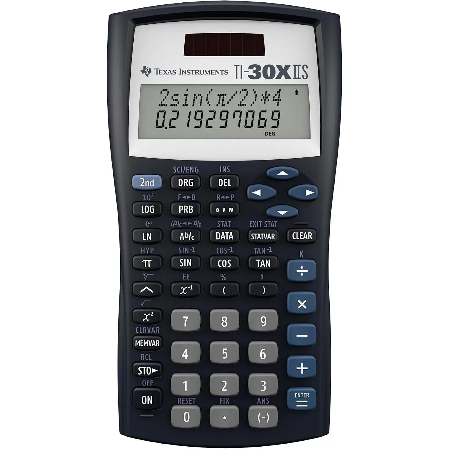 Texas Instruments TI-30XIIS Black Scientific Calculator - Solar & Battery Powered, 2-Line Display, Fraction Features, 1- & 2-Variable Statistics (for Accounting, Office Supplies)