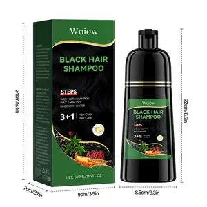 3 in 1 Hair Dye Shampoo Herbal Ginseng Extract Natural Hair Color Covers Gray Hair
