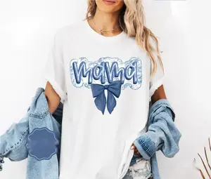Mama Bow Shirt , Coquette Mama Tshirt, Gift For Mom Womenswear  Crewneck Tee