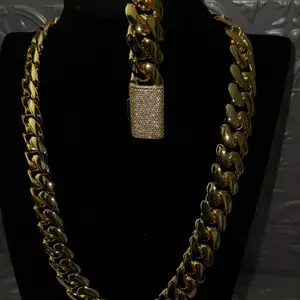 Plain Jane - 20 mm Miami style Cuban Link chain & bracelet set