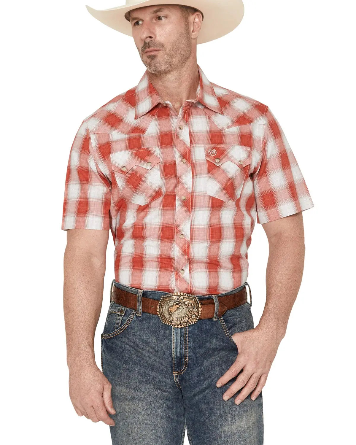 Wrangler Men's Retro Men'S Plaid Print Short Sleeve Snap Western Shirt - 112378929