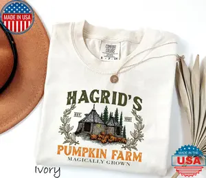 [Sale Up To 50%] Comfort Colors Hagrid Pumpkin Shirt, Fall Wizard Tee, Halloween Pumpkin Patch, Cute Autumn T-Shirt, Magical Farm Shirt, Cozy Wizard Fall, Graphic Streetwear T-shirt