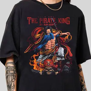 The Pirate King One Piece T-Shirt Hoodie Sweatshirt  Anime Manga Shirt, Anime Loose Shirt, Gift For Fans Cotton Menswear Womenswear.