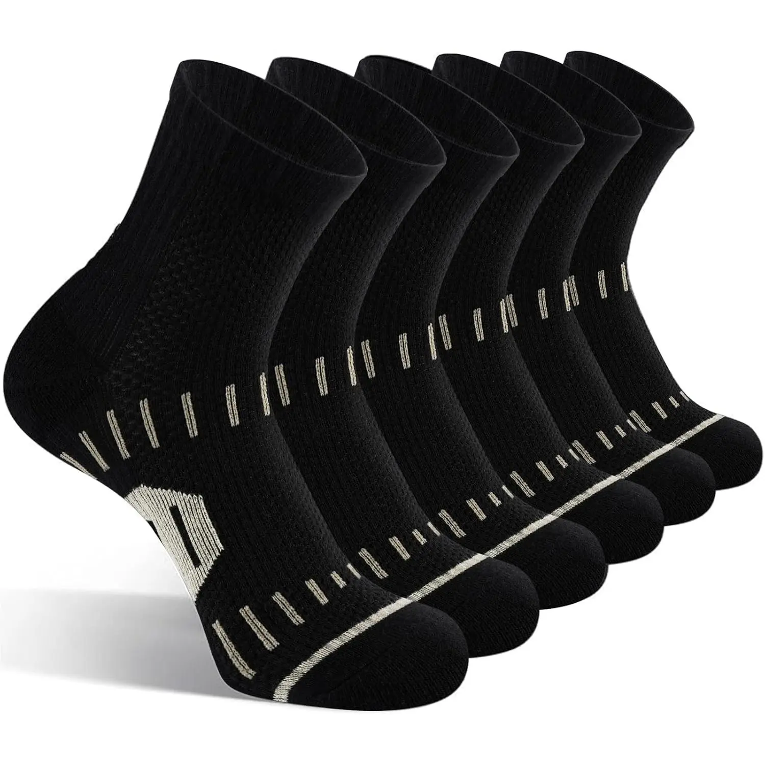 Copper Ankle Compression Socks for Men and Women(6 pairs), Breathable Arch Support Short Running Socks