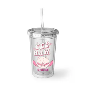 Cowgirl Yee Haw Personalized Acrylic Cup for Cowgirls, Drinkware for Parties, Western Gifts, Summer Travel, Rodeo Accessories, Festival Cups