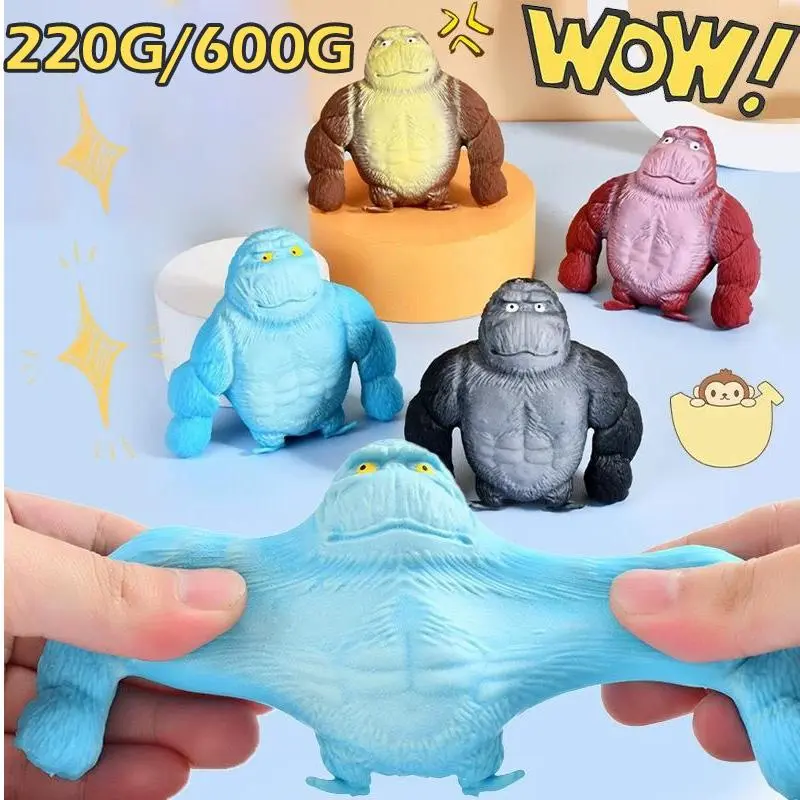 Soft Stretch Gorilla Squeeze Monkey Toy Gorilla Fidget Toy Anime Figure Doll Toys for Kids Adults Stress Relief Toys