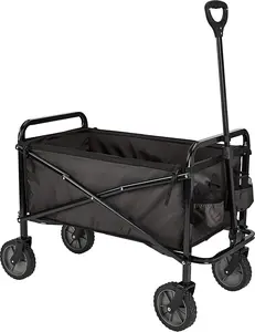 Amazon Basics Collapsible Heavy Duty Utility Wagon for Outdoor Sports, Camping, Garden, and Shopping, 265 Pounds Capacity, 27.6 X 40.9 X 20 Inches, Black JC160