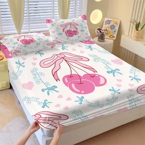 This Christmas-Themed Printed Fitted Sheet 3-Piece Set Includes 2 Pillowcases Without Inserts. Strong Wrapping,The Style is Fresh and Cute, Blending Christmas Elements with A Warm, Cozy Feel. A Soft and Comfortable Bedding Gift