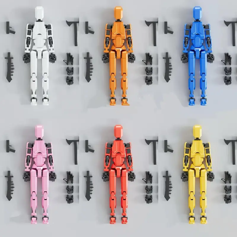 6-Pack Multi-Joint Articulated Figures Collector Set - 13 Posable Joints, DIY Self-Assembly Dolls with Mix 3D Colors, DIY Pose Variety, Valentine Cards, Party Ornaments, Boy Gifts for Kids 6+ & Adults