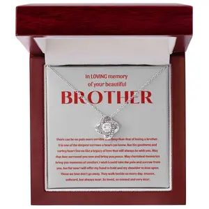Sterling Silver Memorial Necklace - A Timeless Tribute to Your Brother - LK26