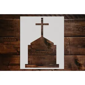 Cross Tombstone Stencil - Art and Wall Stencil