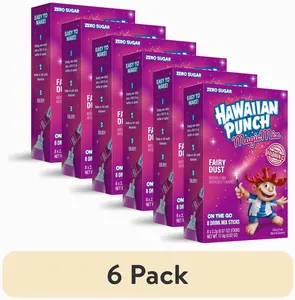 (6 pack) Hawaiian Punch Fairy Dust Powder Drink Mix, Sugar-Free, 8 Sticks