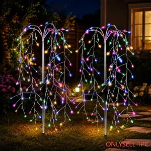 Outdoor LED Solar Power Firework Garden Lights Starburst Tree Stake Lamp Outdoor Waterproof Path Light for Garden Yard Party Decoration Gifts (Colored Light) led light amsterdam lantern window