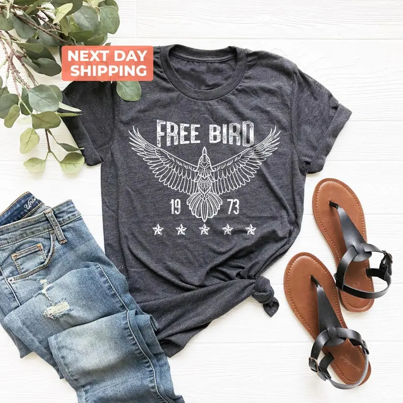 Free Bird Shirt, Boho T Shirt, Free Bird Tee, Eagle Shirt, Thunderbird Shirt, Retro Shirt, Vintage Inspired Shirt, Retro Graphic Tee