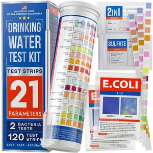 - 20 in 1 Drinking Water Testing Kit 120 Strips,  Tap and Well Water Test Kit for Hardness, Lead, Iron, Copper, Chlorine, Fluoride