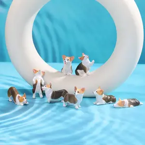 Cute Mini Corgi Aquarium Decoration Figurine, Adorable Sitting Corgi Toy for Home Decor, Perfect Corgi Collectible for Animal Lovers