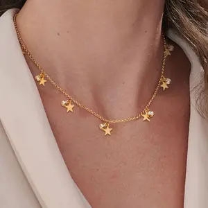 FindChic Choker Necklaces Link Chain Wheat Leaf Charm Necklace For Women Men