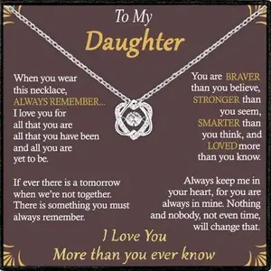 To My Daughter In Law Love Knot Pendant Necklace, Luxury Gift Jewelry Pendant Necklace For Daughter In Law With Gift Box