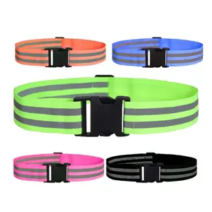 Elastic Reflective Belt for Outdoor Cycling Sports High Brightness Adjustable Waistband 5cm Width 72-104cm Length Polyester Material Night Run Safety Warning