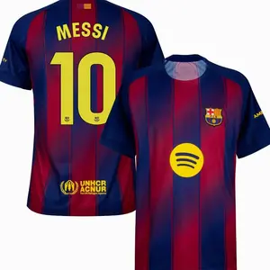 Unisex Soccer/Football Barcelona Team Lionel Messi 10 La Liga 2025/26 Home/Away Replica Jersey TKZ