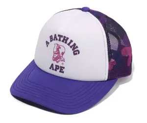 Bape College General Trucker Hat Purple Camo