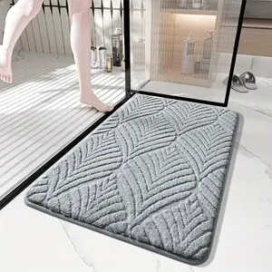 Plush Non-Slip Bath Rug Suitable for Bathroom, Soft Thick Fluffy Shower Mat with PVC Backing & Geometric Floor, Absorbent Microfiber Floor Mat Suitable for Bedroom, Kitchen, Living Room, Modern Bath Decor Gift for,
