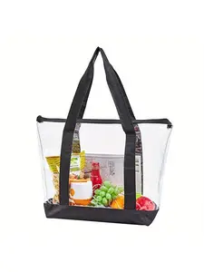 PVC Transparent Handbag for Clothes, Shirts, Towels, Waterproof and Moisture-Resistant, Foldable, Space-Saving, Ideal for Bookshelf, Closet, Bed Base