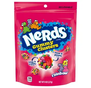 NERDS Gummy Clusters, Candy, Rainbow, Crunchy and Gummy, Back To School Sweet Treat, 8 oz