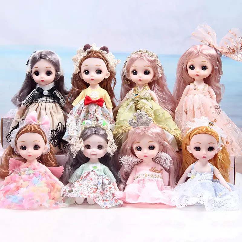 17cm Adorable Vinyl Mermaid Doll with Detachable Outfit, Soft Doll for Girls, Princess Toy Gift