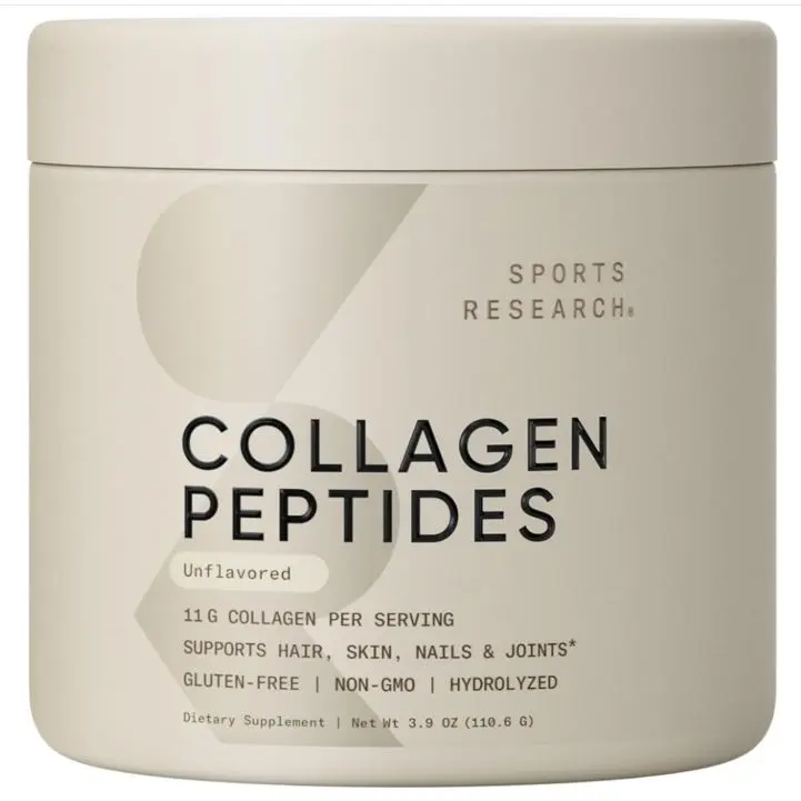 Sports Research Collagen Peptides - Hydrolyzed Type 1 & 3 Collagen Powder Protein Supplement for Healthy Skin, Nails, & Joints - Easy Mixing Vital Nutrients & Proteins, Collagen for Women & Men