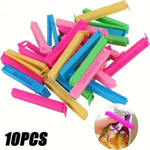 Random Color Food Bag Clip for Food Storage, 10pcs Portable Food Fresh-keeping Sealing Clamp, Reusable Moisture-proof and Dust-proof Clips for Various Plastic Bags, Kitchen Utensils Set, Kitchen Accessories