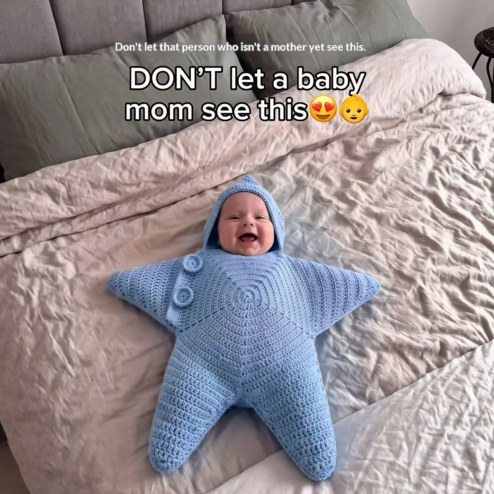Baby Crocheted Star-Shaped Bodysuit Sleeping Bag for Infants