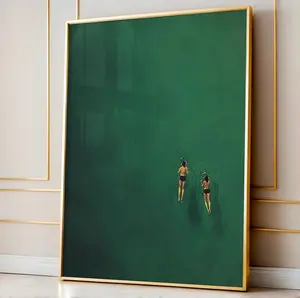 Abstract Green Swimming Photo Art Print - Modern Minimalist Artistic Decoration, Bedroom Decor, Room Inspo Home Wall Poster Digital Gift