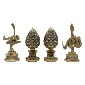 Islamic Table Decor 4 Piece Set | Allah & Muhammad with 99 Names Eggs - Gold