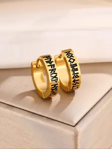 2pcs New Trendy Ear Jewelry Stud Earrings Roman Numeral Stainless Steel Hoop Earrings, Hypoallergenic Earrings Durable Non-Toxic Comfortable Daily Wear