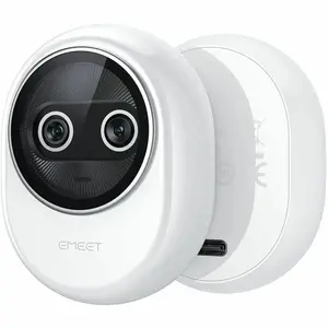 EMEET Piko+ White Dual-Lens 4K Webcam with AI Assistance and Privacy Cover