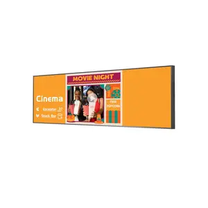 Canlarriz 75-inch Ultra-Wide Bar Digital Signage Display, 700 Nits FHD Shelf Screen, Dual-Zone Split Playback, Remote Control, 24/7 Reliable Operation, for Retail Counters, Stores & Malls