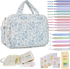 Bible Cover Case for Women Bible Study Supplies Church Camp Essentials Christian Gifts for Women Journaling Kit Quilted Large Bible Book Sleeve