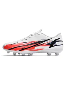 Men's Laces Football Shoes, Anti-Slip Studs Cleats, Outdoor Training Boots, Solid Color Field Boots, Sizes 35-47, Sporty Style