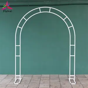 Flone Wedding Party Event Decoration Wrought Iron Arch Frame - Durable Painted Double-Pole Arch Backdrop Stand H7.2ft W5.9ft