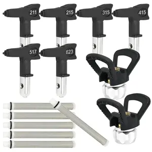 Reversible Quick Change Nozzle Set, 1 Set Including 6pcs Reversible Quick-release Nozzle, 5pcs Filter & 2pcs Hand-tightened Non-drip Base, Power Tool Accessories for Airless Paint Sprayer, Spray Nozzle Tips