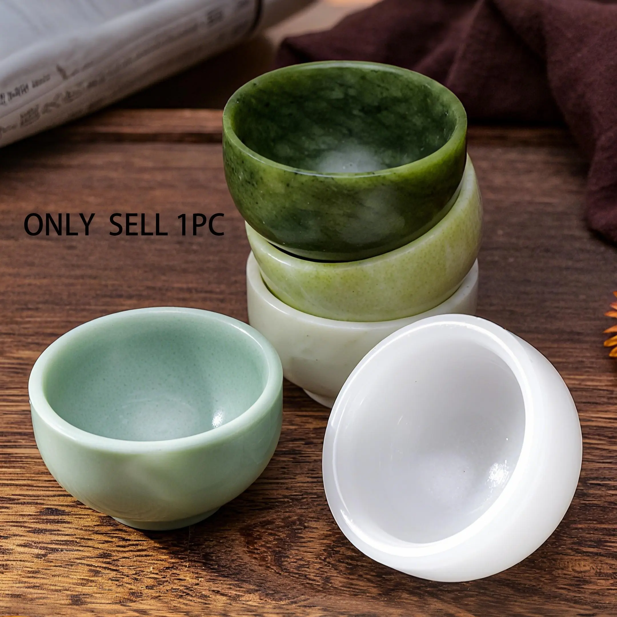 Natural Jade Crystal Bowl, 1 Count Elegant Unique Gemstone Bowl, Decorative Crystal Quartz Degaussing Bowl, Elegant Jewelry Accessories & Parts, Home Decor Gift, Decorative Use, Decorative Bowls For Home Decor, Gifting Option