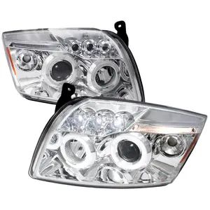 2007-2012 Dodge Caliber Dual Halo Projector Headlights (Chrome Housing/Clear Lens)