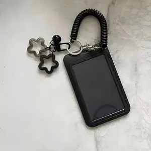 Colorful Star-Shaped Retractable Plastic ID Card Holder with Keychain, Cute and Practical, Suitable for Bus, Campus, ID Cards, Office Accessories, ID Badge Holder