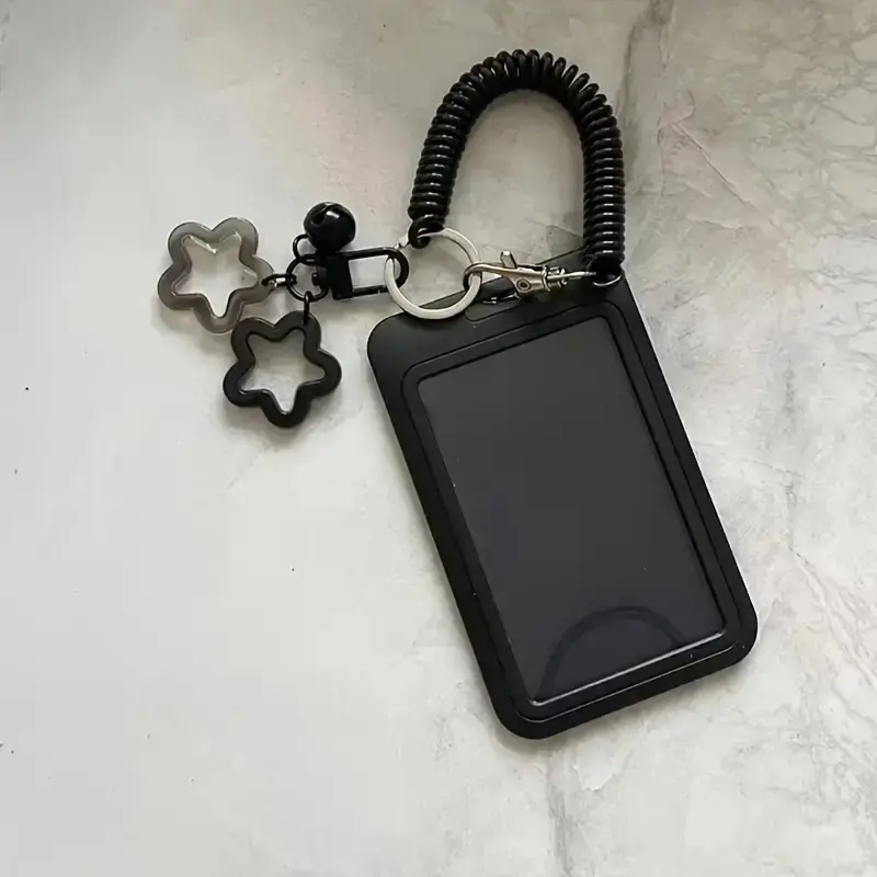 Colorful Star-Shaped Retractable Plastic ID Card Holder with Keychain, Cute and Practical, Suitable for Bus, Campus, ID Cards, Office Accessories, ID Badge Holder