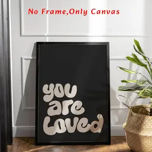 You Are Loved Letter Pattern Unframed Painting, Canvas Wall Art, Wall Decor for Home Living Room Bedroom, Home Decor, Ornaments, Unframed Art Print